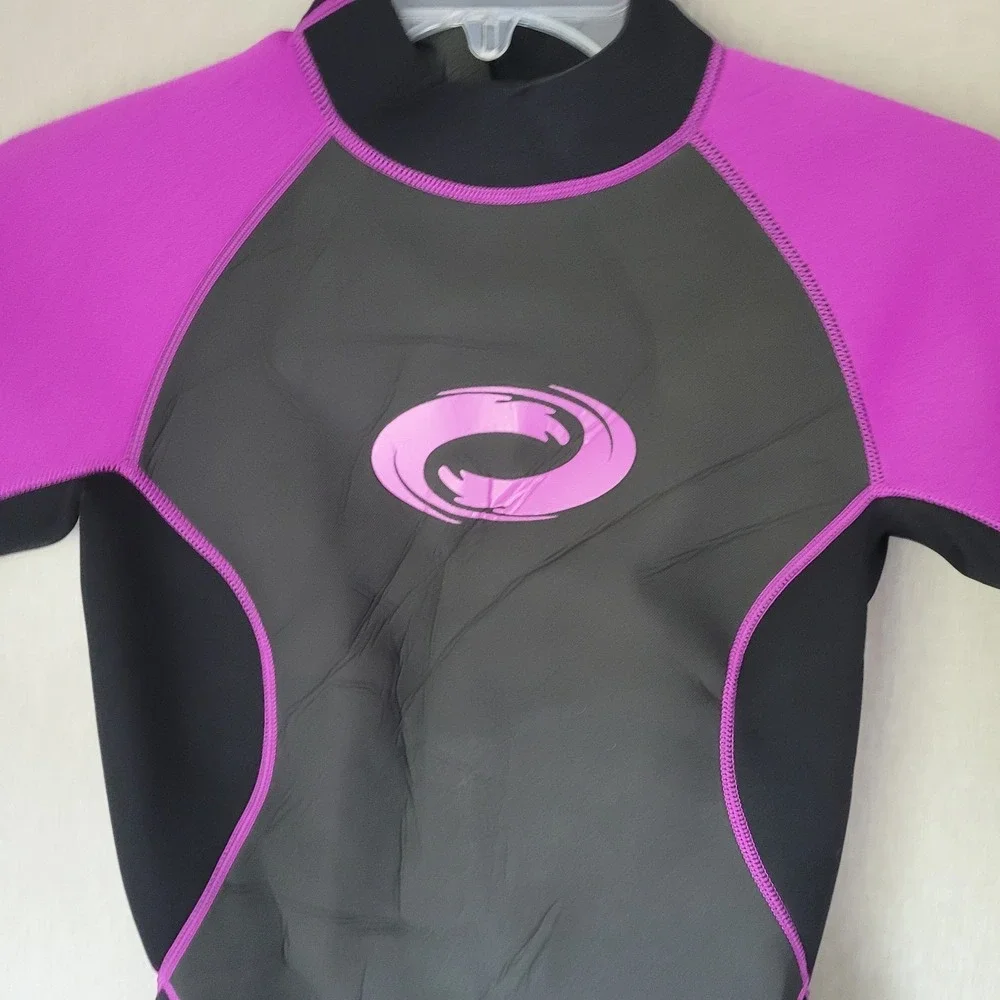 O'Rageous Youth Girls Large Wetsuit Shorty Spring Suit‎ - Black/Purple - Size L